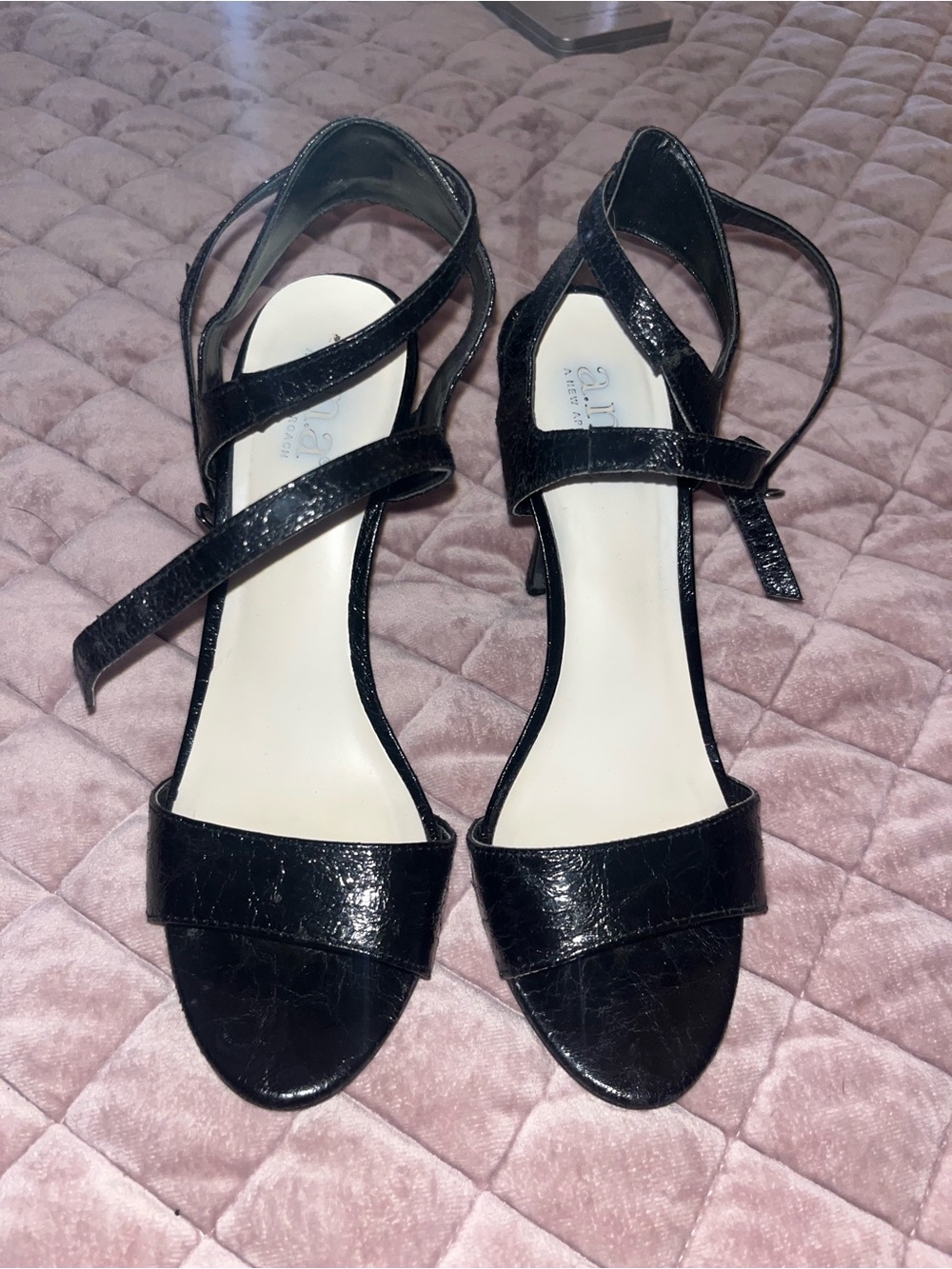 a.n.a. Elegant Black Strappy Heeled Sandals